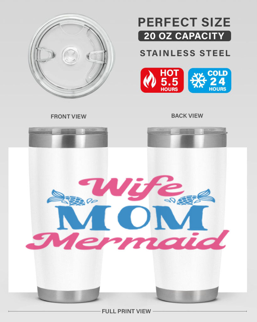 Wife Mom Mermaid 670#- mermaid- Tumbler