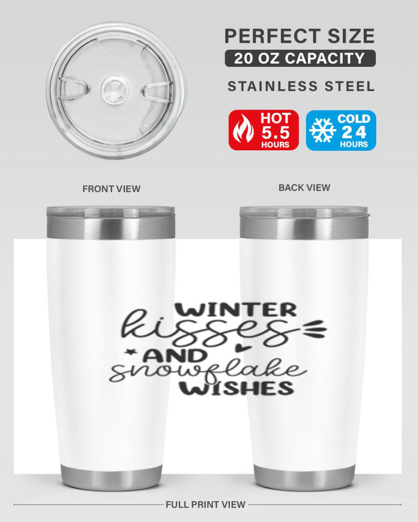 Winter Kisses And Snowflake Wishes 516#- winter- Tumbler