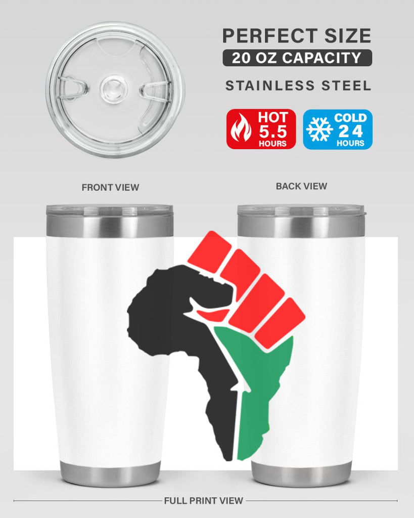 african power fist 274#- black words phrases- Cotton Tank