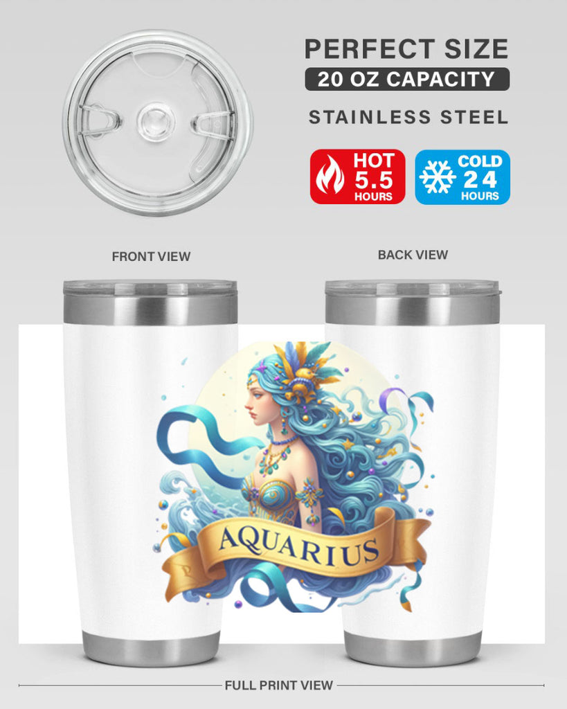 aquarius 84#- zodiac- Tumbler