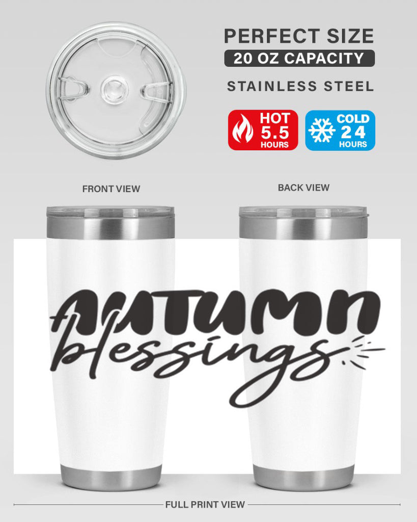 autumn blessings 65#- thanksgiving- Tumbler