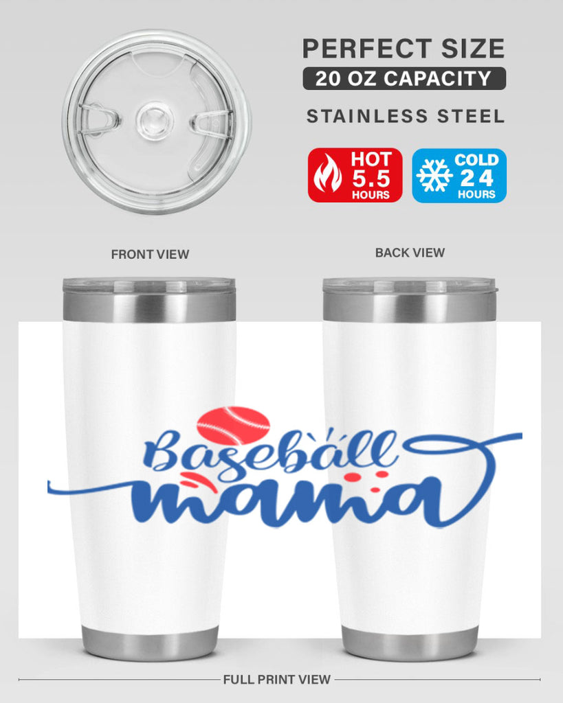baseball mama 2208#- baseball- Tumbler