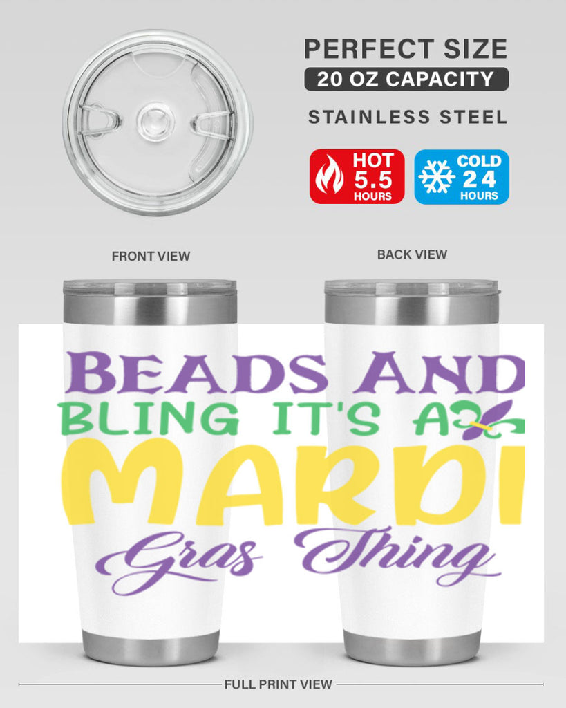 beads and bling its a mardi gras thing 86#- mardi gras- Tumbler