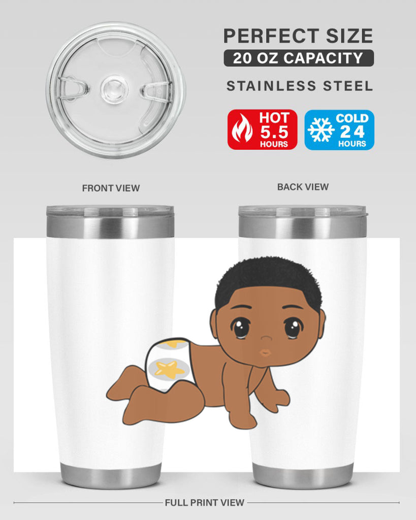 black baby boy 3#- black men - boys- tumbler