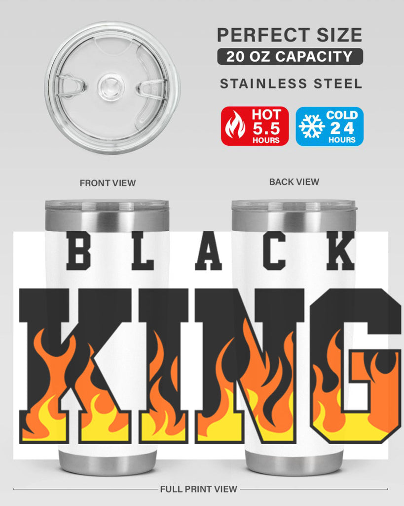 black king flames 232#- black words phrases- Cotton Tank