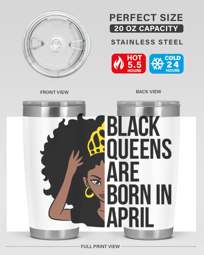 black queens are born in april 218#- black words phrases- Cotton Tank