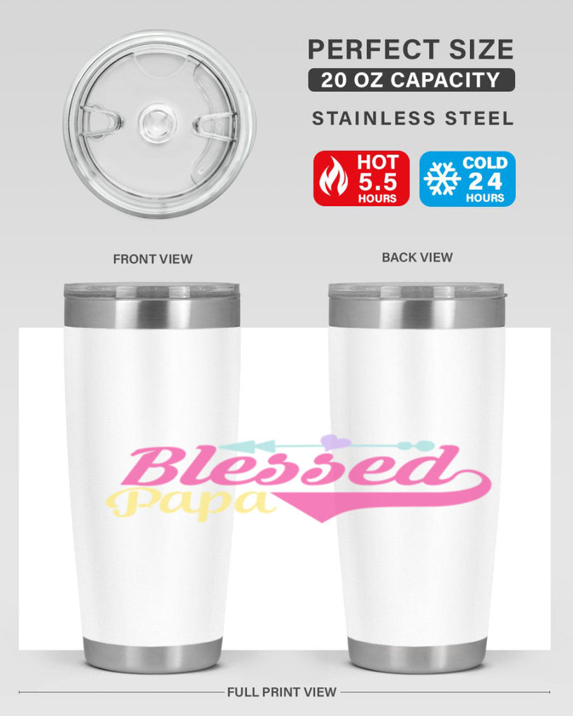 blessed papa 73#- grandpa - papa- Tumbler