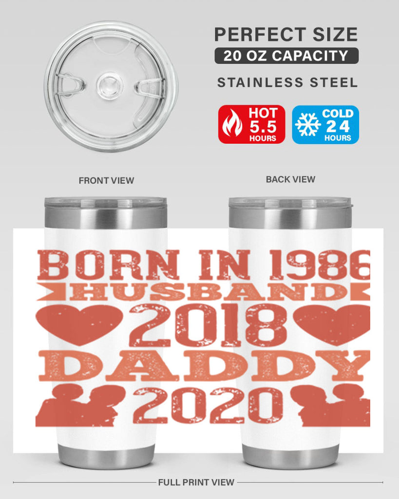 born in husband daddy 123#- fathers day- Tumbler
