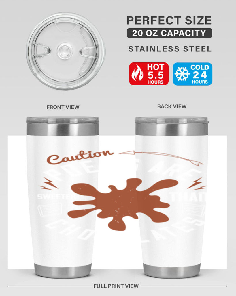 caution poems are sweeter than chocolates 2#- chocolate- Tumbler