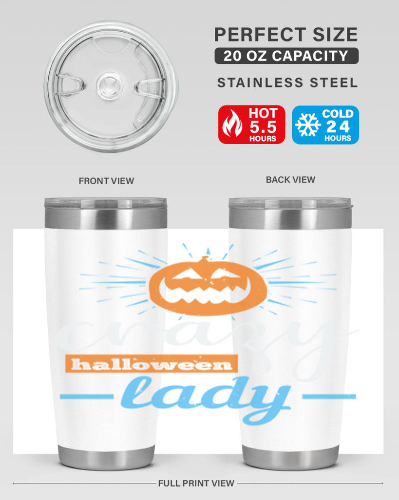 crazy halloween lady 118#- halloween- Tumbler