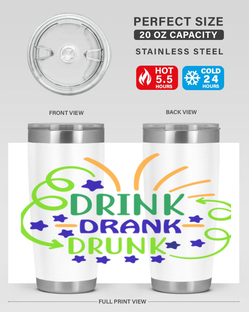 drink drank drunk 23#- mardi gras- Tumbler