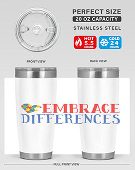 embrace differences Style 13#- autism- Tumbler