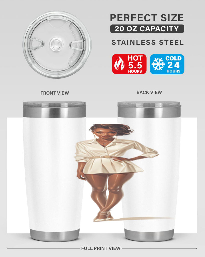 fashion girl in white 79#- fashion- Cotton Tank