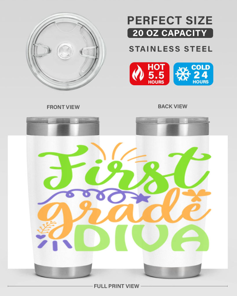 first grade diva 21#- mardi gras- Tumbler
