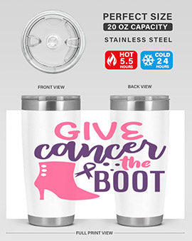 give cancer the boot Style 1#- breast cancer- Tumbler