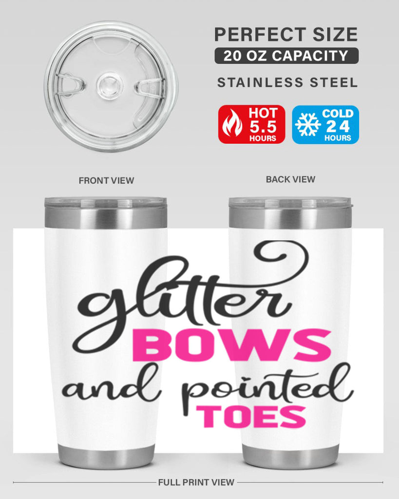 glitter bows and pointed toes 41#- ballet- Tumbler