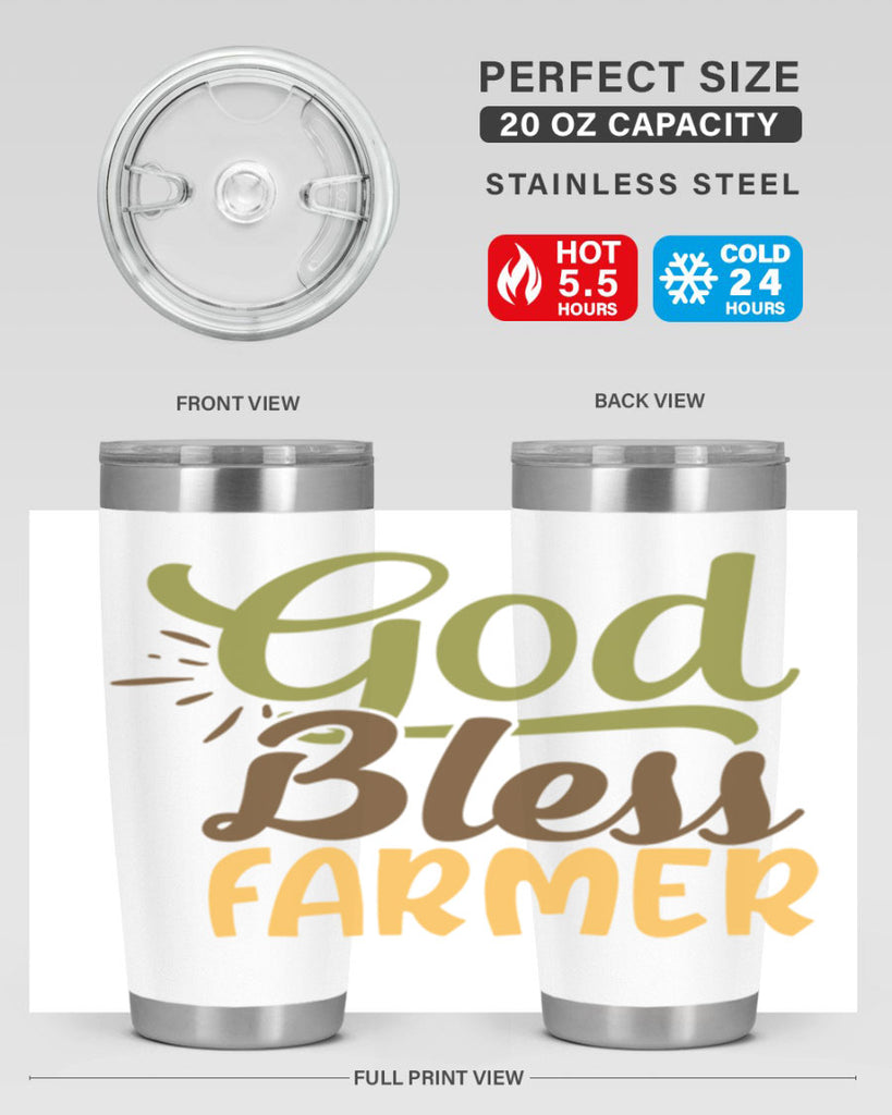 god bless farmer 10#- farming and gardening- Tumbler