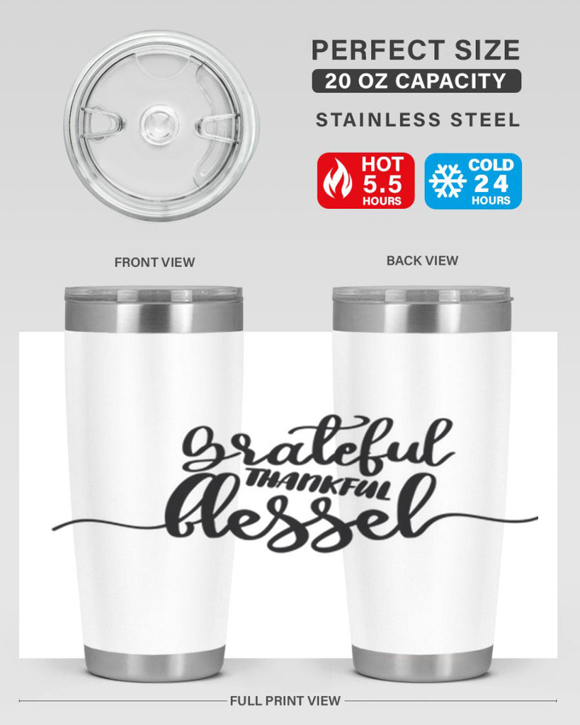 grateful thankful blessed 56#- thanksgiving- Tumbler