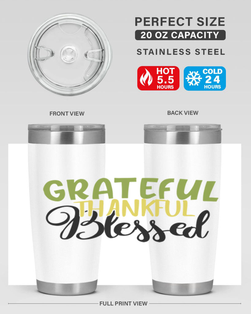grateful thankful blessed 57#- thanksgiving- Tumbler