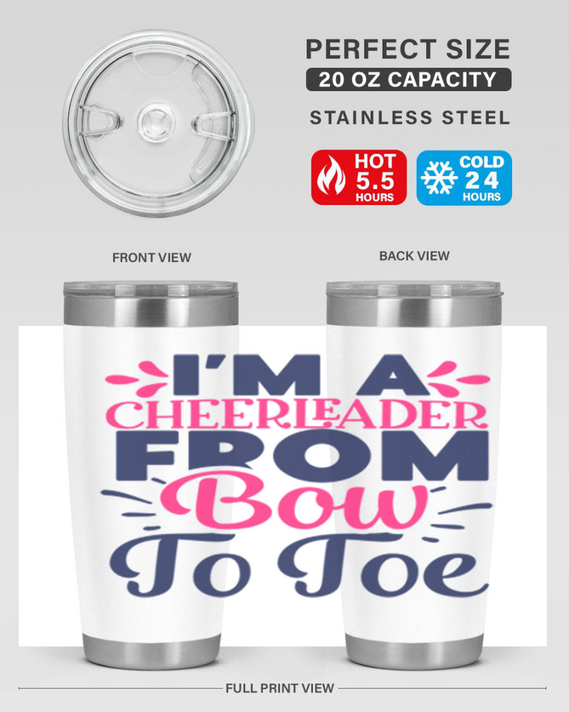 im a cheerleader bow to toe 1743#- cheer- Tumbler