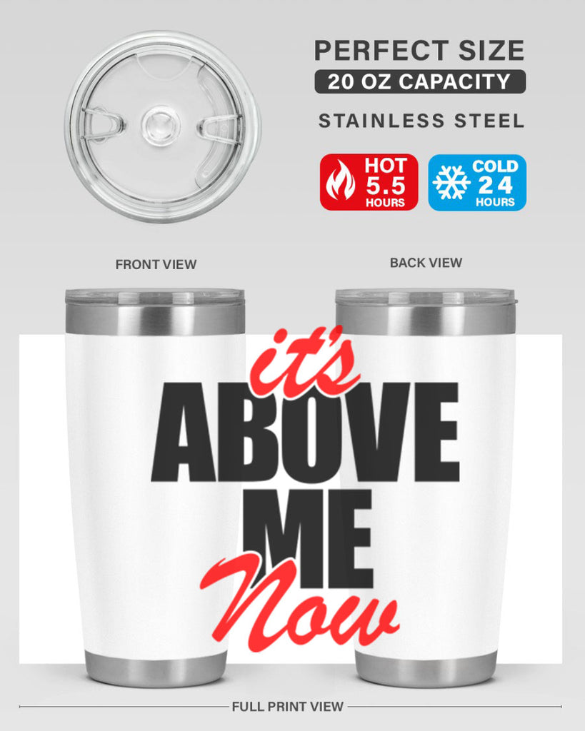 its above me now 106#- black words phrases- Cotton Tank