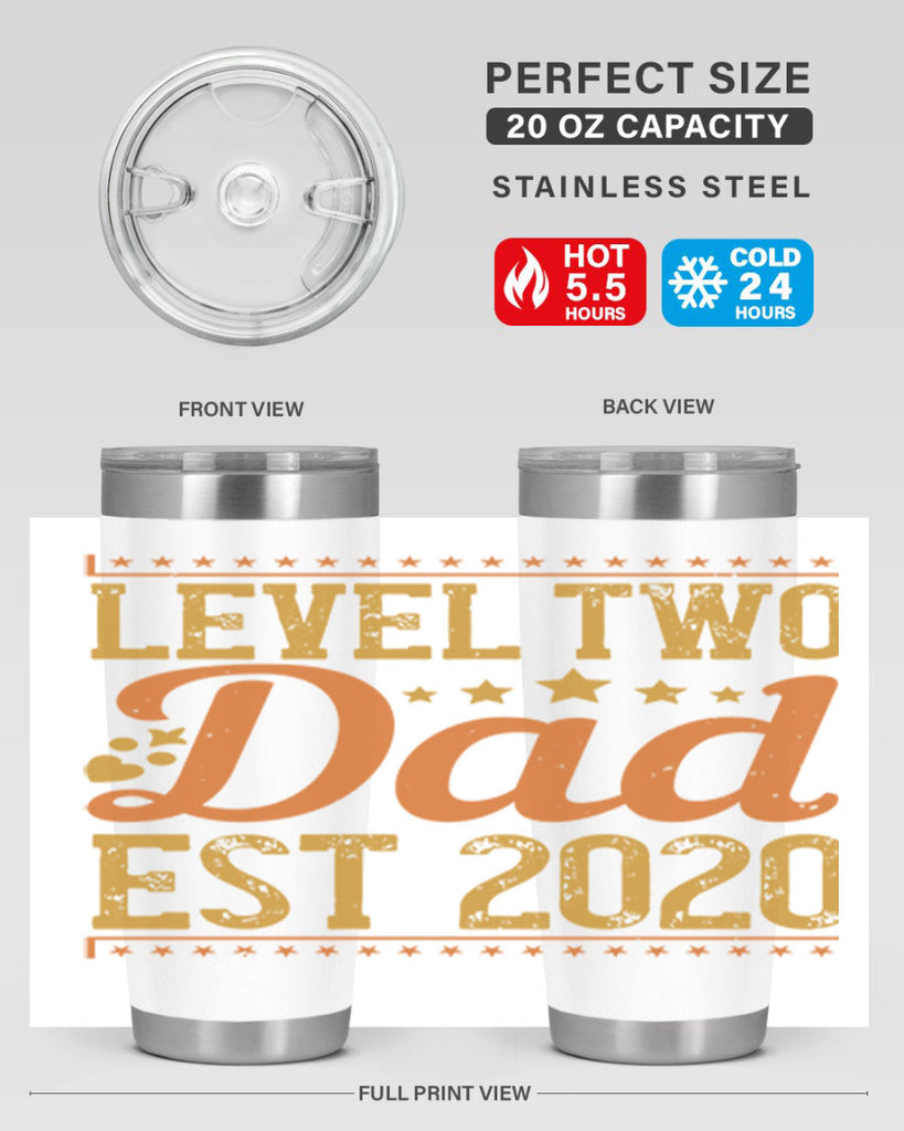 level dad est 189#- fathers day- Tumbler