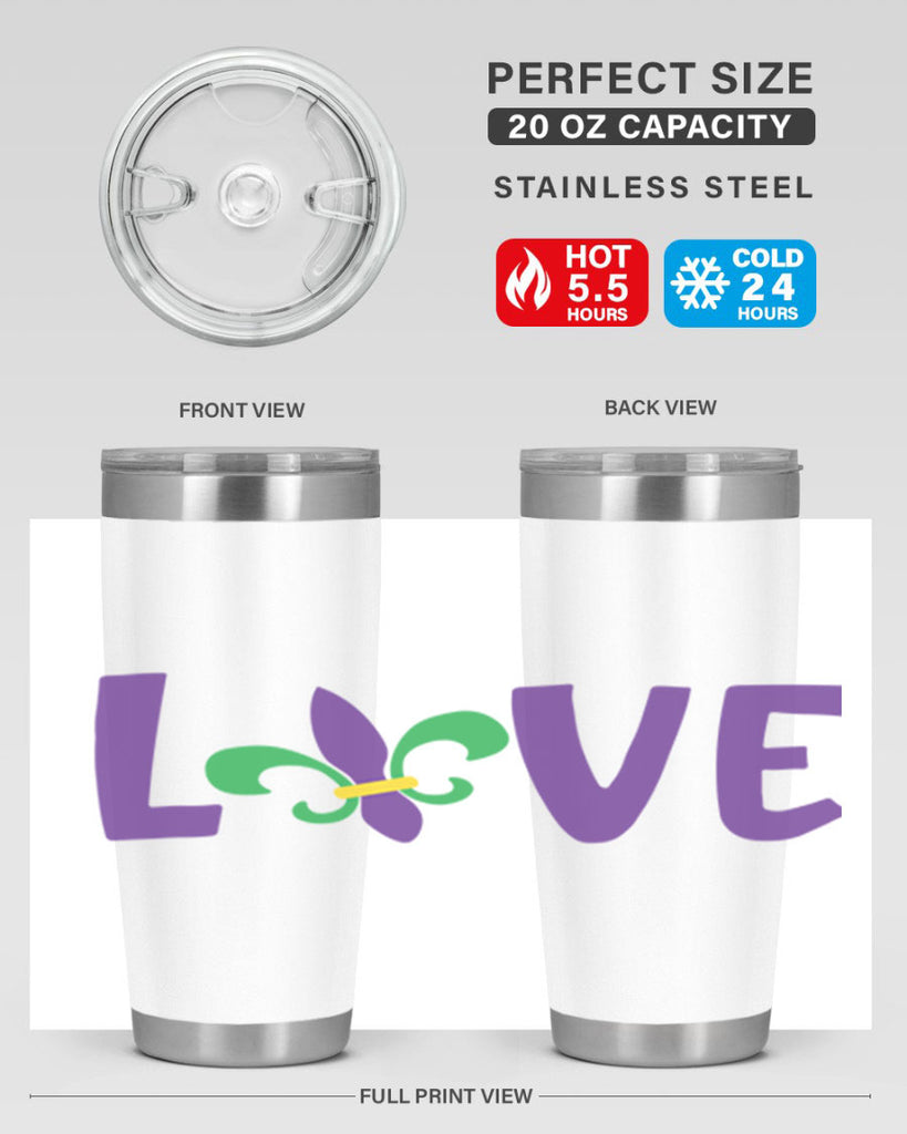 love 80#- mardi gras- Tumbler