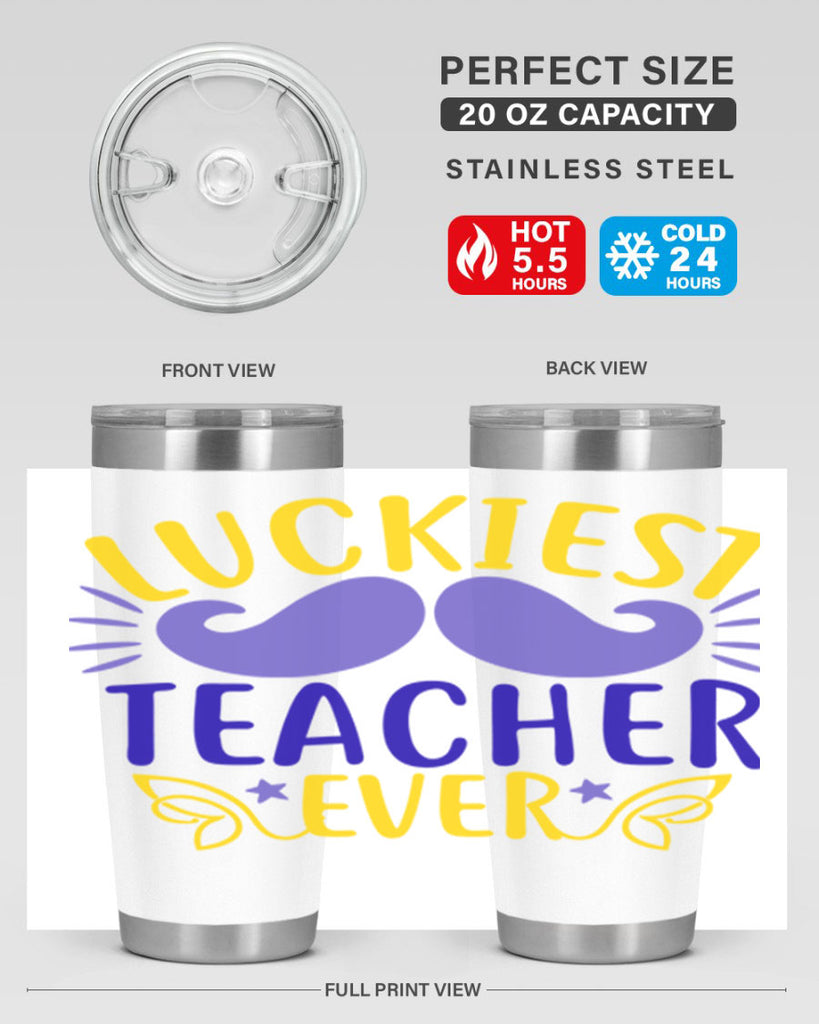 luckiest teacher ever 12#- mardi gras- Tumbler