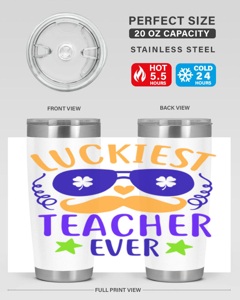 luckiest teacher ever 14#- mardi gras- Tumbler