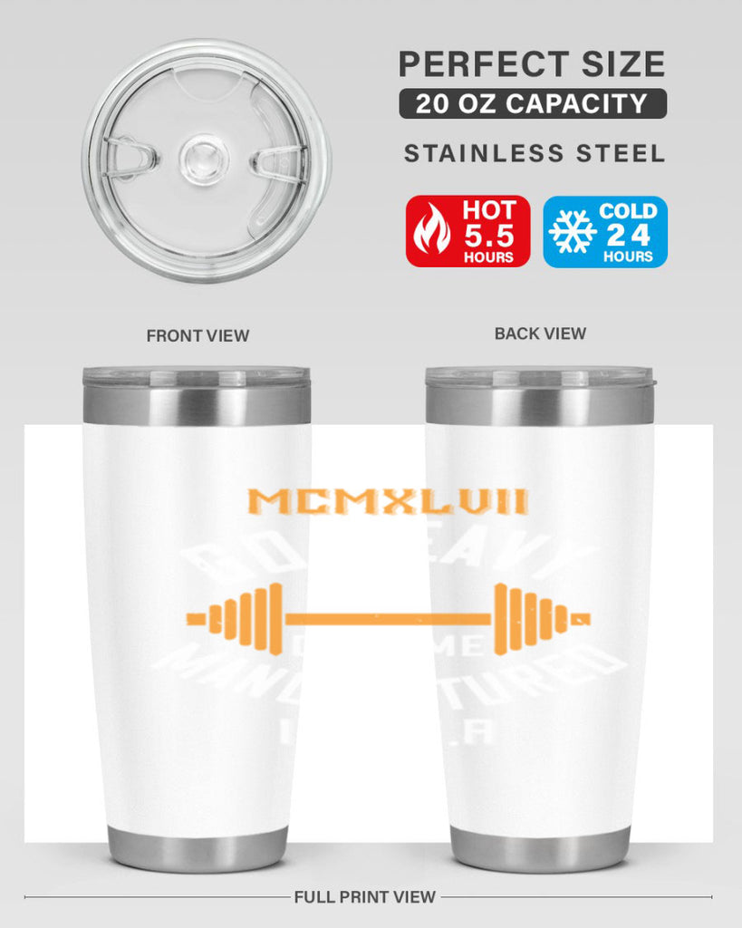 mcmxlvii go heavy or go home manufactured in 84#- gym- Tumbler