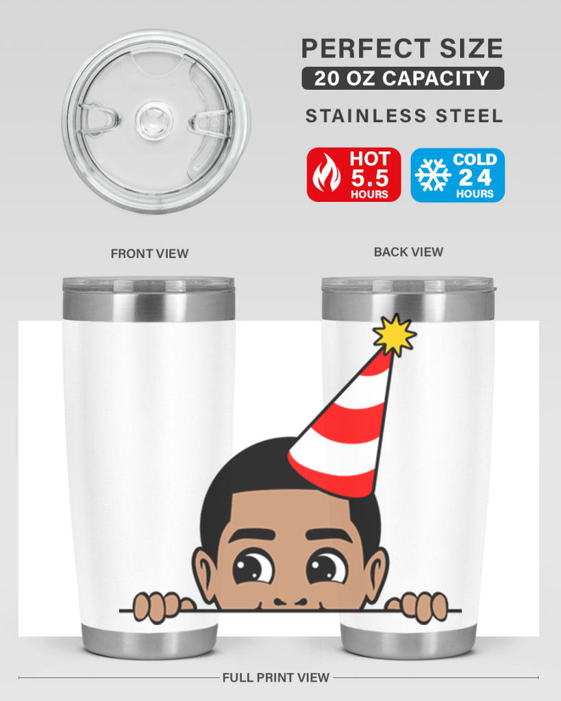 peekaboo afro birthday boy 21#- black men - boys- tumbler