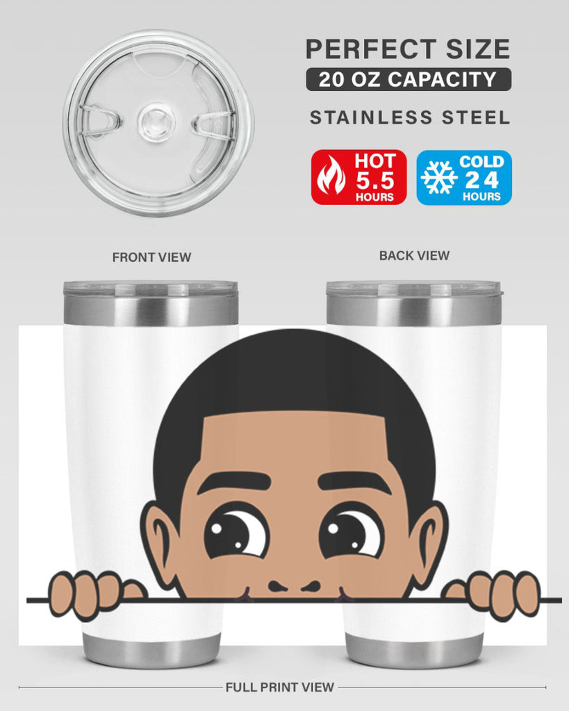 peekaboo boy 17#- black men - boys- tumbler