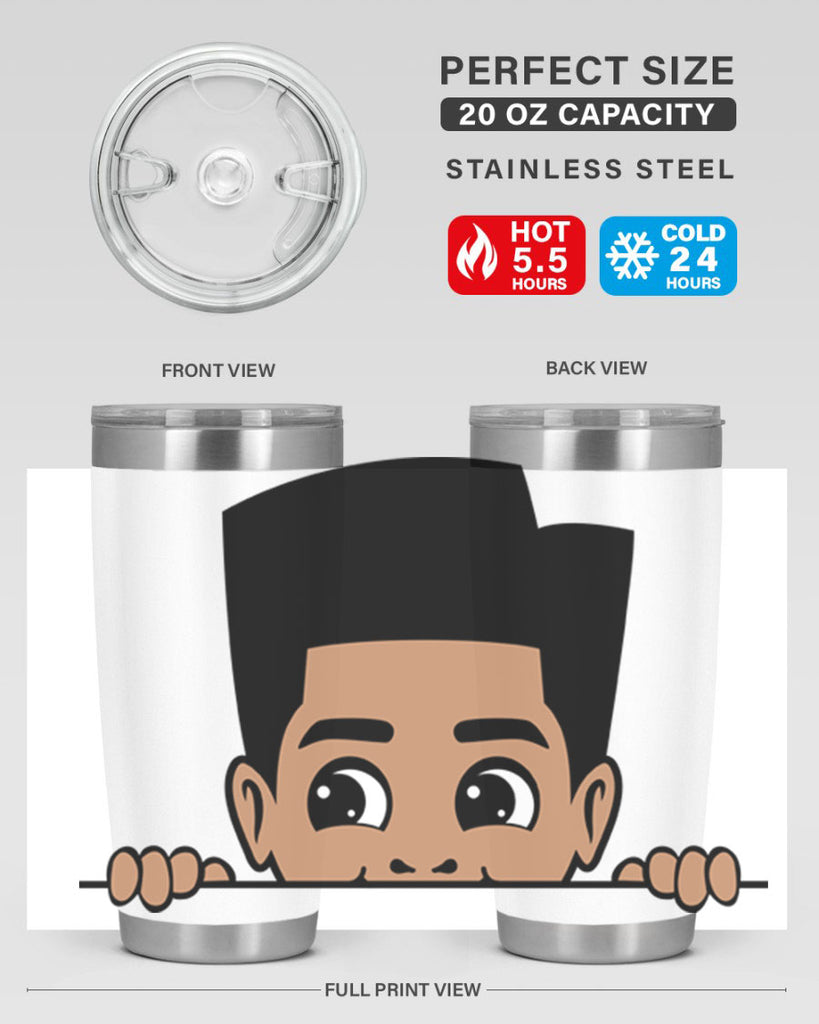 peekaboo boy 18#- black men - boys- tumbler