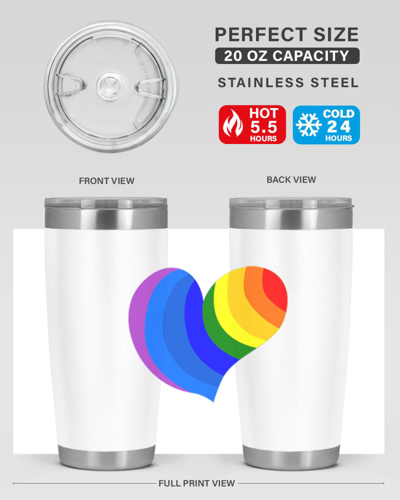 rainbow heart wavy 7#- lgbt- Tumbler