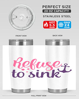 refuse to sink Style 4#- breast cancer- Tumbler