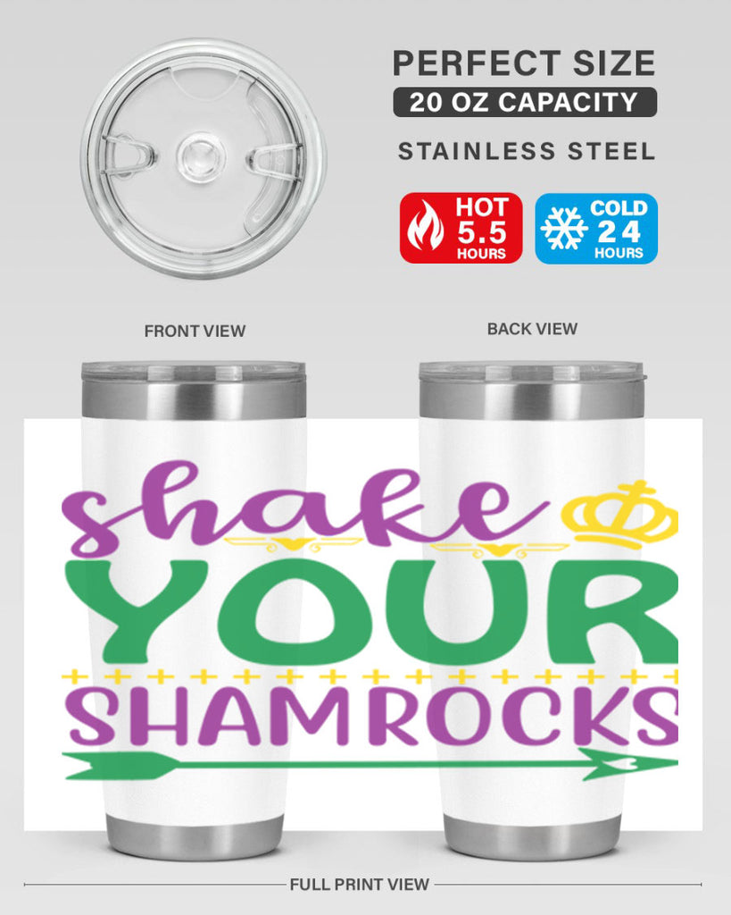 shake your shamrocks 2#- mardi gras- Tumbler
