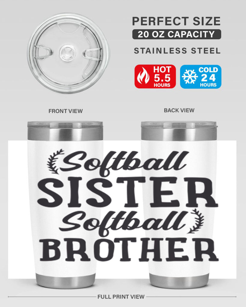 softball sister softball brother 2273#- softball- Tumbler