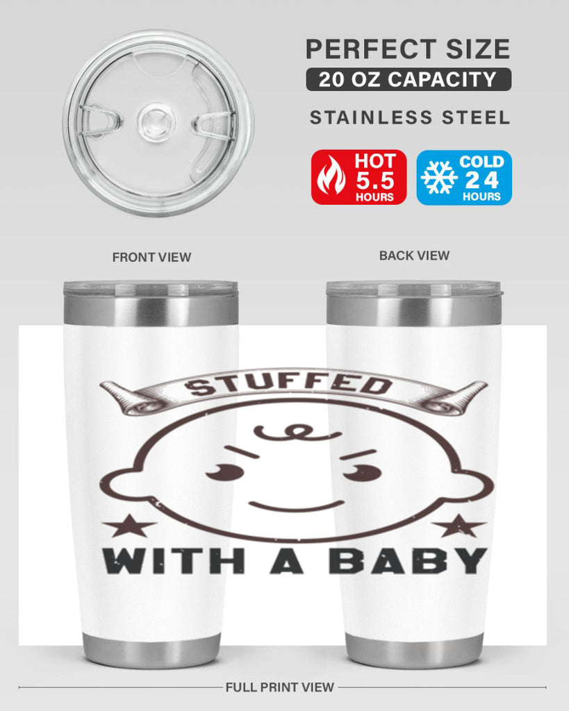stuffed with a baby Style 14#- baby shower- tumbler