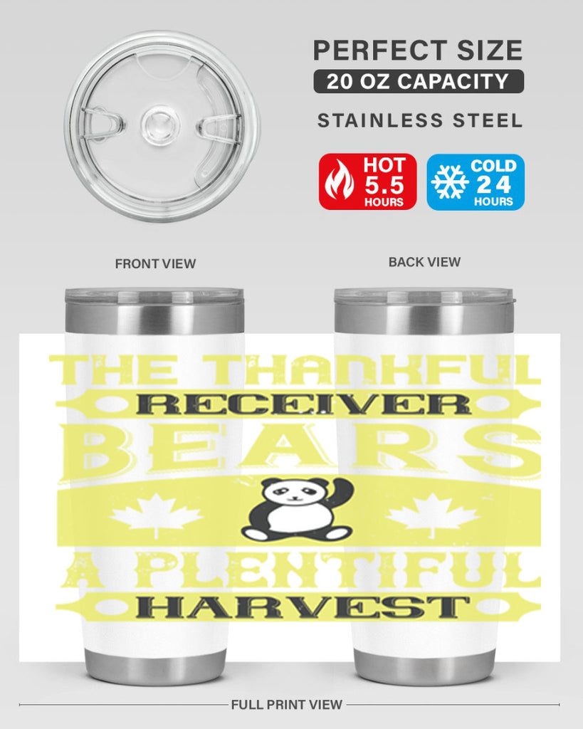 the thankful receiver bears a plentiful harvest 2#- thanksgiving- Tumbler