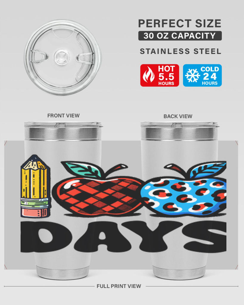 100th day of school Apple 38#- 100 days of school- Tumbler