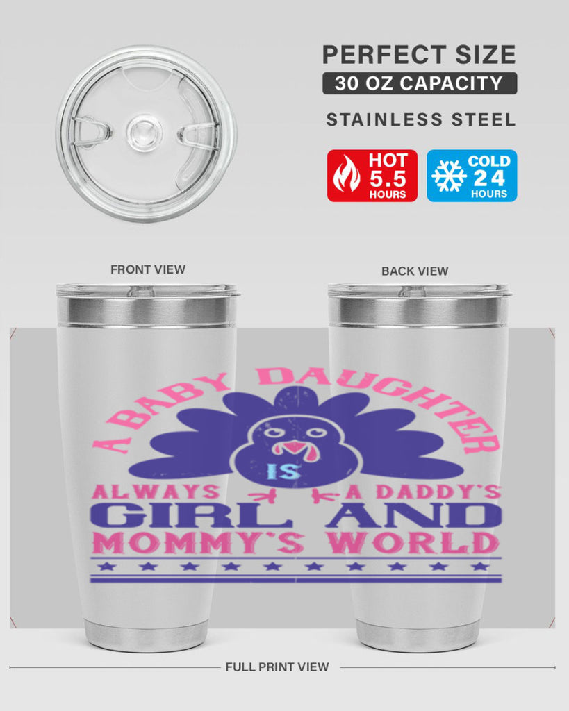 A baby daughter is always a Daddy’s girl and Mommy’s worldd Style 147#- baby- tumbler