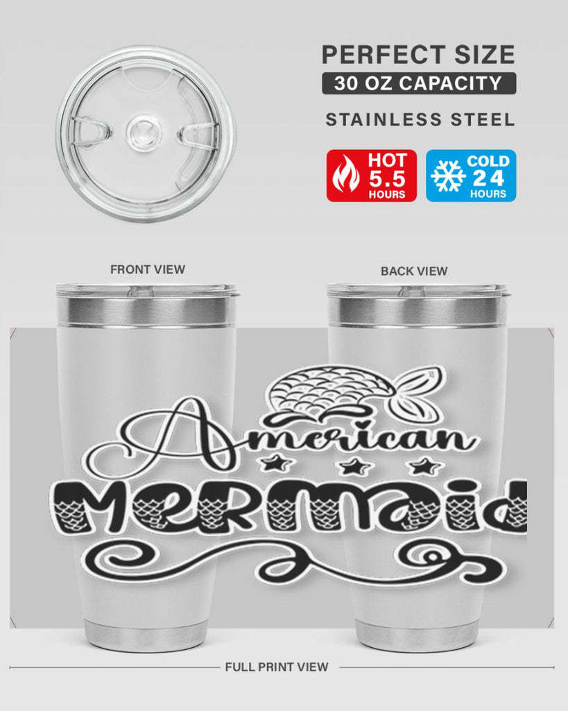 American Mermaid 15#- mermaid- Tumbler