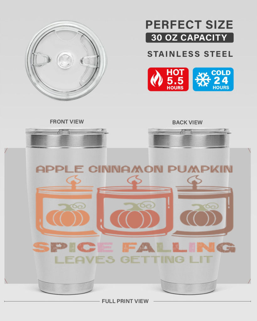Apple Cinnamon Pumpkin Spice Falling Leaves Getting Lit 11#- fall- Tumbler