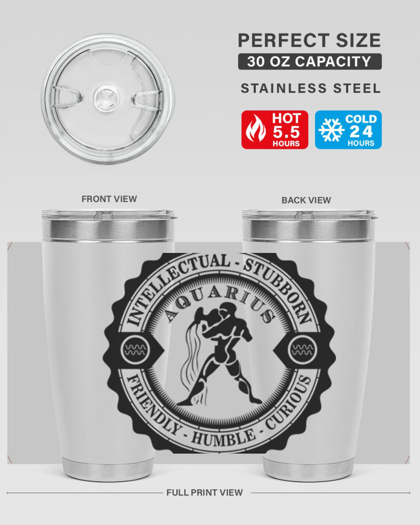 Aquarius balck 44#- zodiac- Tumbler