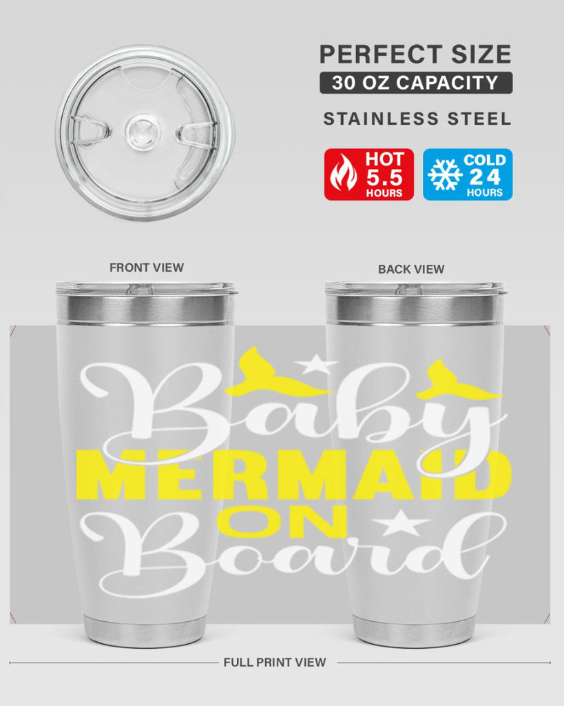 Baby Mermaid on Board 21#- mermaid- Tumbler