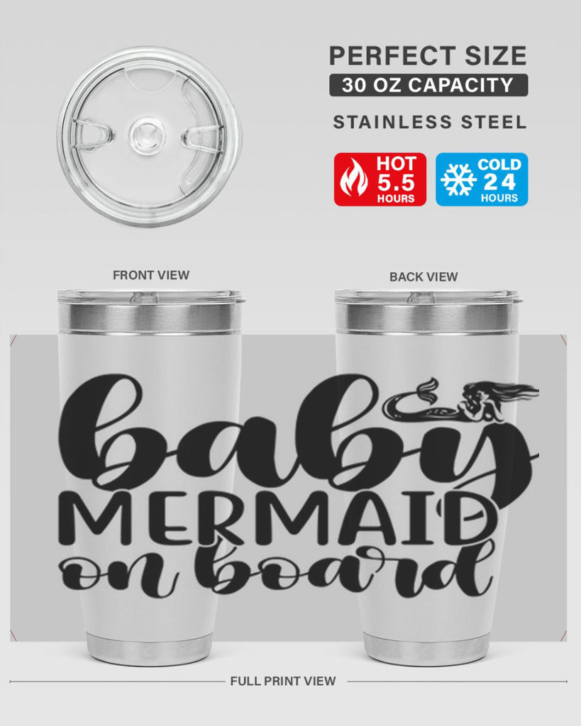 Baby mermaid on board 41#- mermaid- Tumbler