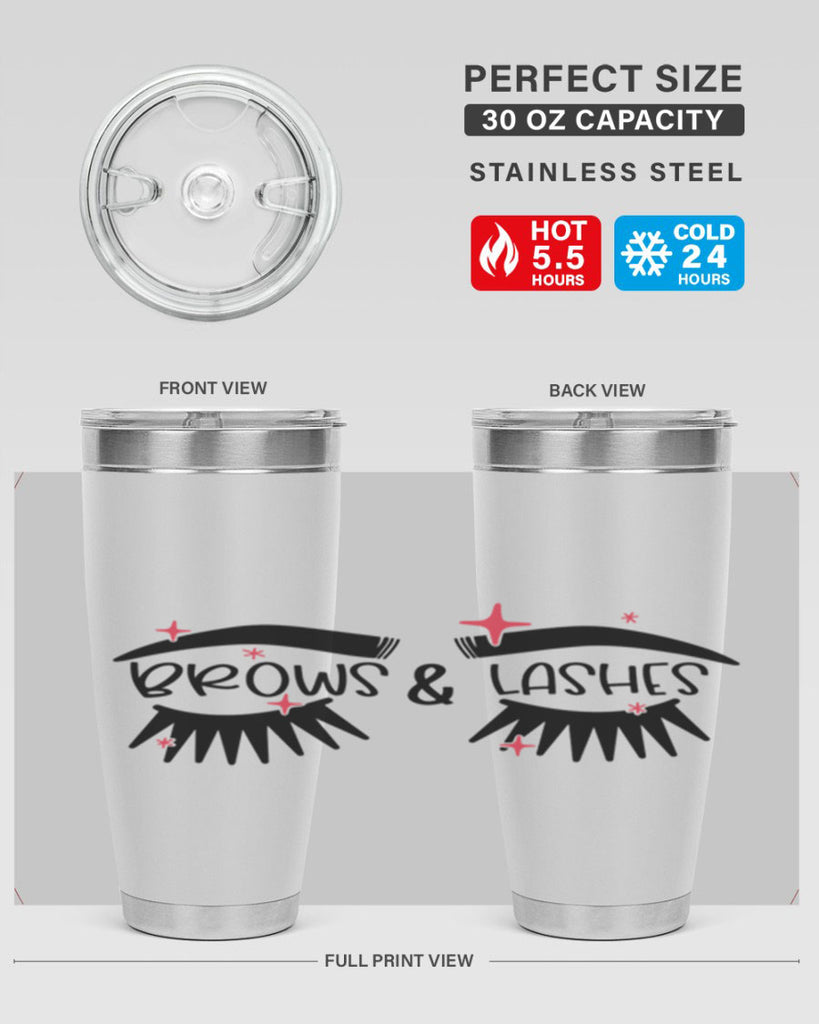 Brows Lashes Style 123#- make up- Tumbler