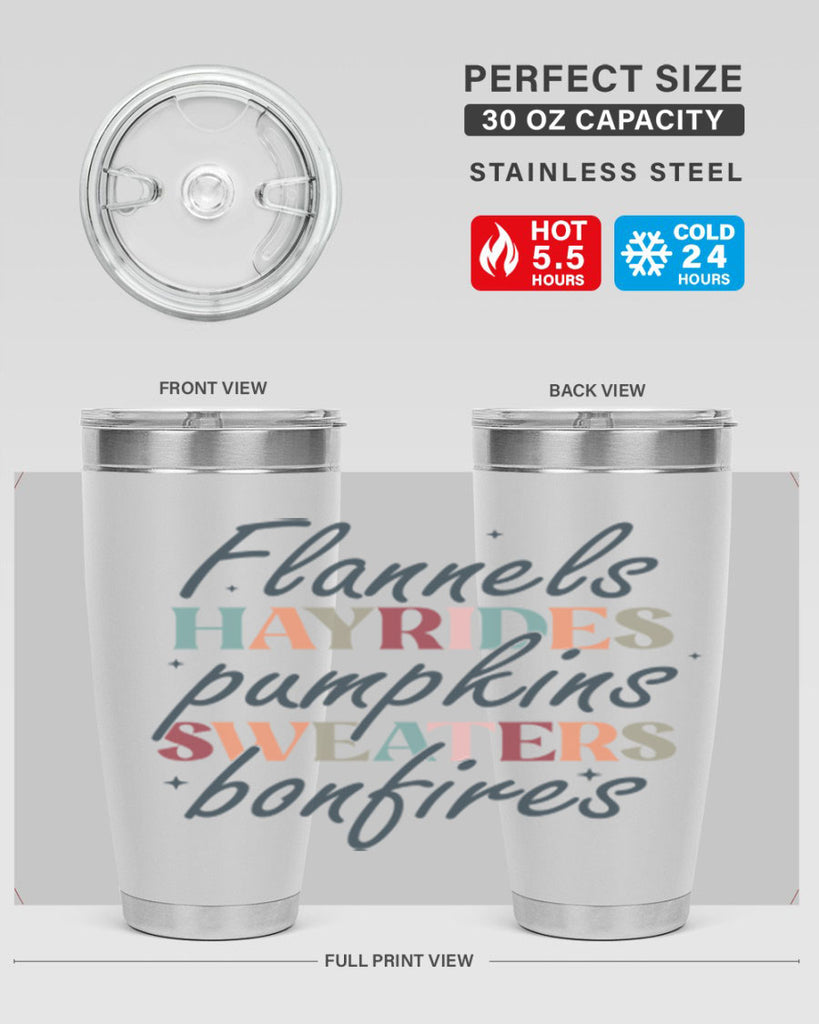 Flannels Hayrides Pumpkins Sweaters Bonfires 184#- fall- Tumbler