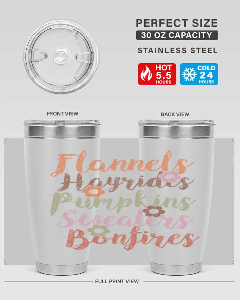 Flannels Hayrides Pumpkins Sweaters Bonfires 185#- fall- Tumbler
