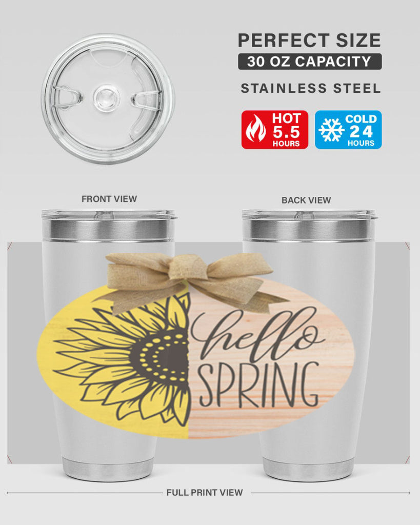 Hello spring half sunflower Mockup198#- spring- Tumbler